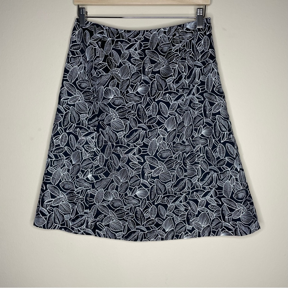 Talbots | Embroidered Leaf A-Line Skirt